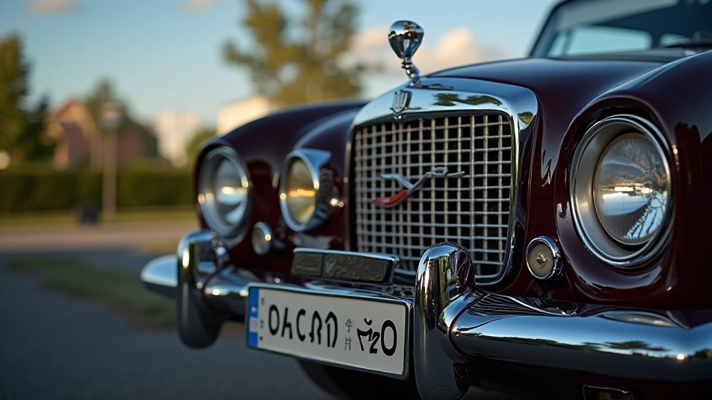 Restored vintage car detail